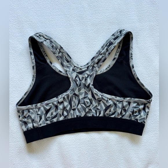 Nike Women's Abstract Sports Bra - Black and Gray - Picture 2 of 3